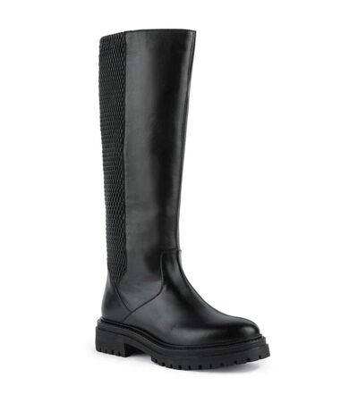 Geox Womens/Ladies D Iridea J Leather Knee-High Boots (Black) - UTFS9569