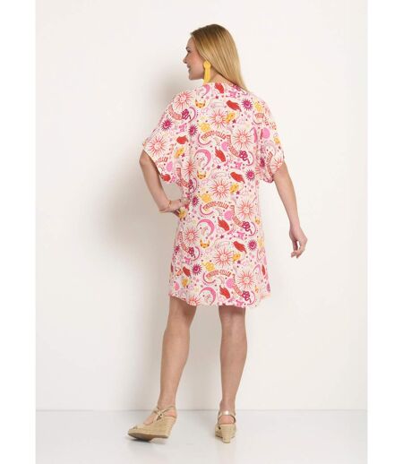 Robe courte col V liens à la taille