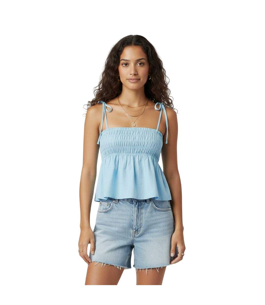 Haut Sans Manches Motif/style Froncé Femme Bleu Jack Wills-4
