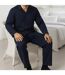 Mens Thermal Pyjama Set with Long Sleeve Top & Bottoms for Cold Nights-5