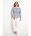 Pull doux rayé ajouré court manches courtes-3