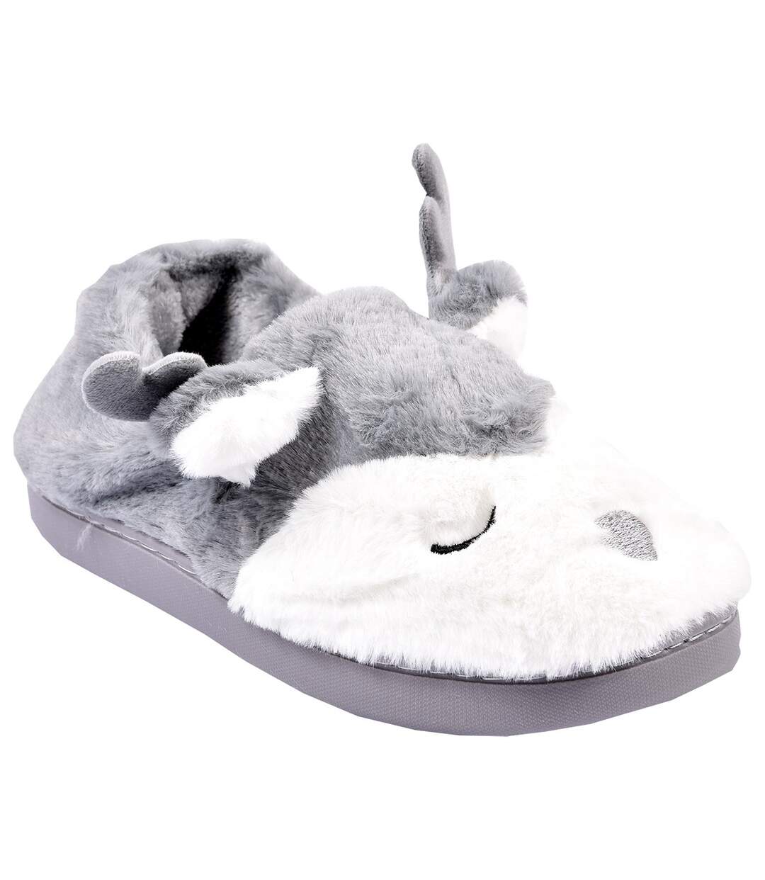 PANTOUFLE Femme Chausson Fantaisie MD8699 GRIS