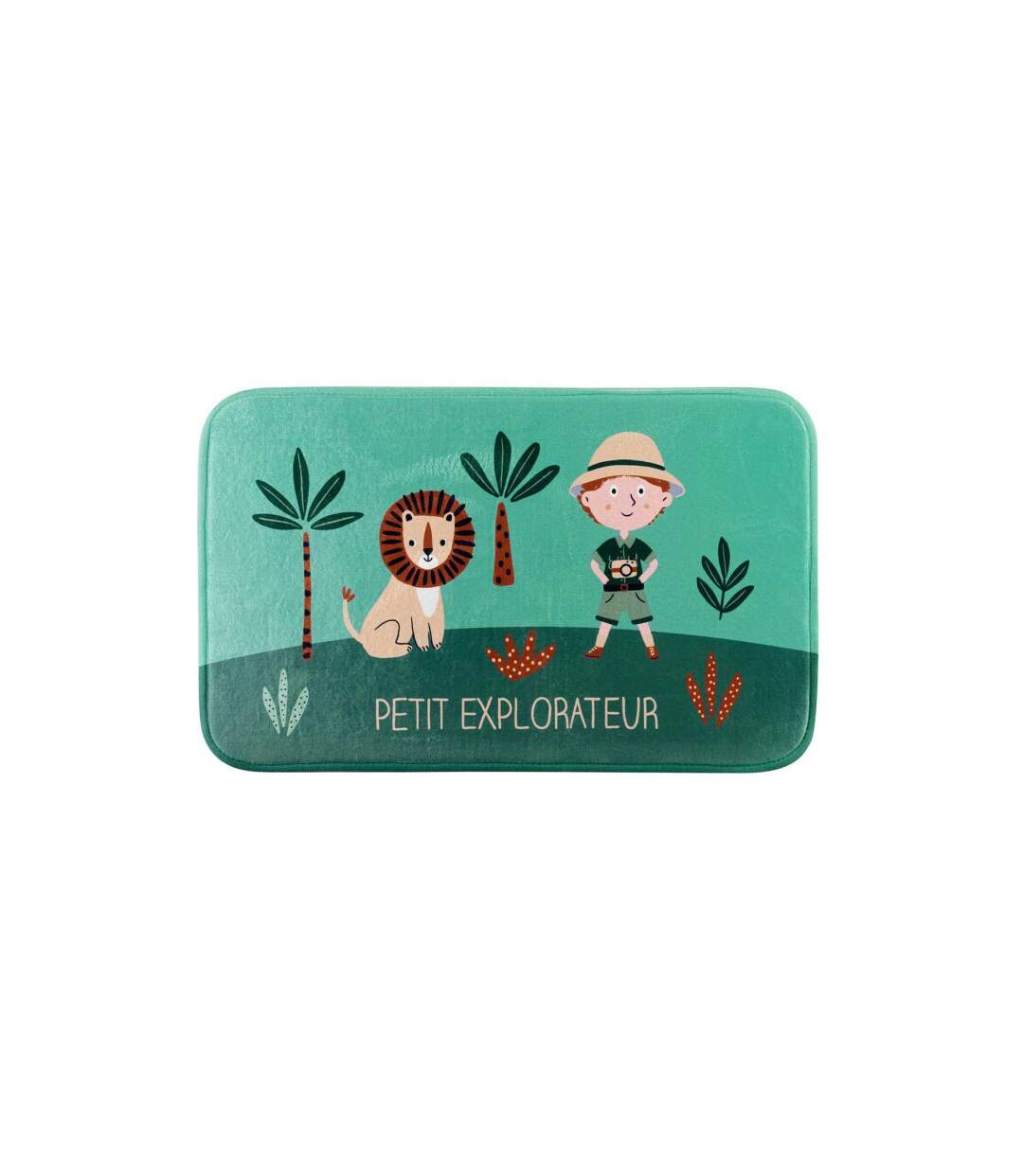Tapis Enfant Léo l'Explorateur 45x75cm Vert-1