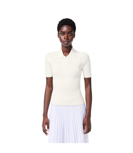 Polo Motif/style Tricoté Femme Blanc Lacoste