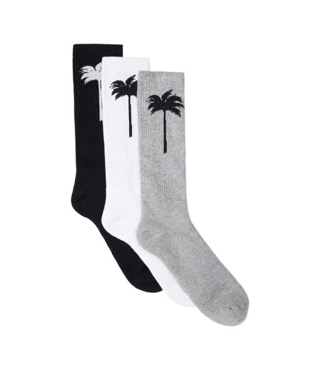 Pack Of 3  Unisex Adult Socks  Black White Grey Palm Angels