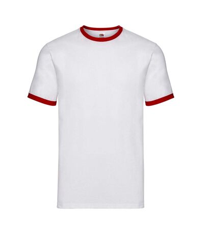 Fruit of the Loom - T-shirt - Homme (Blanc / Rouge) - UTPC6357