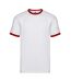Fruit of the Loom Mens Contrast Ringer T-Shirt (White/Red) - UTPC6357
