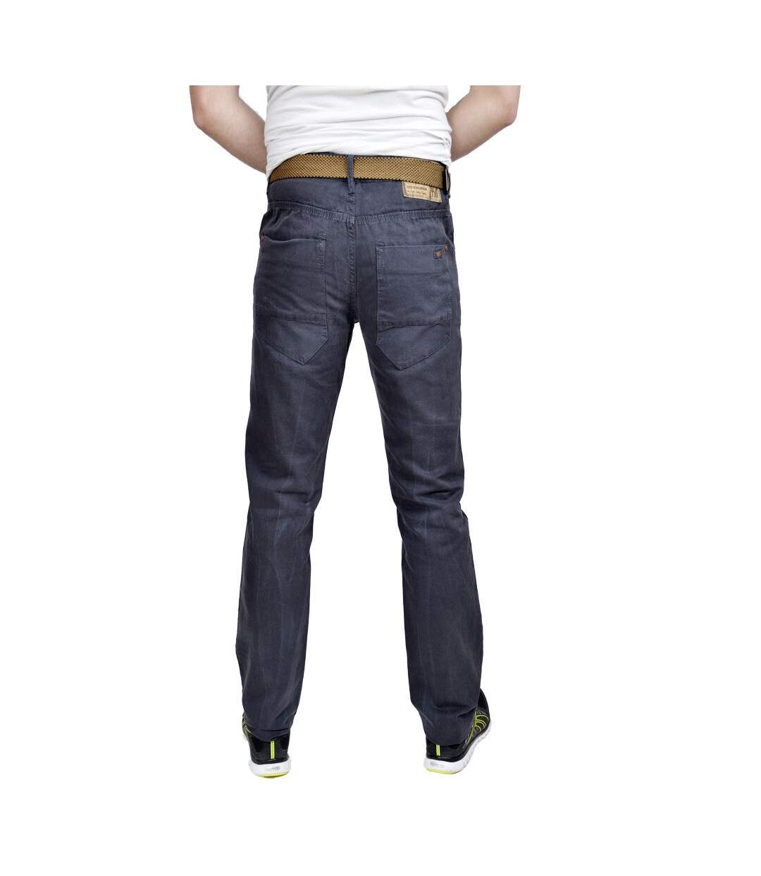 Pantalon homme chino de couleur bleu coupe straight fit-4