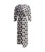 Womens/ladies Danotta Wrap Dress Black White Hugo Boss-1