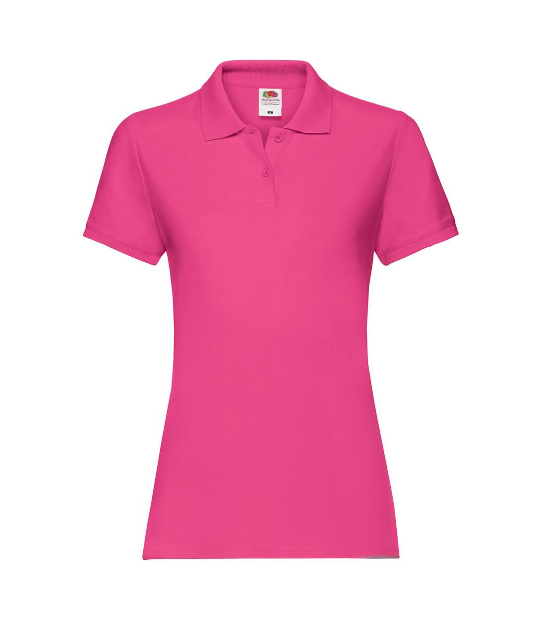 Womens/ladies Premium Polo Shirt Fuchsia Fruit Of The Loom-2