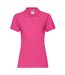 Womens/ladies Premium Polo Shirt Fuchsia Fruit Of The Loom-2