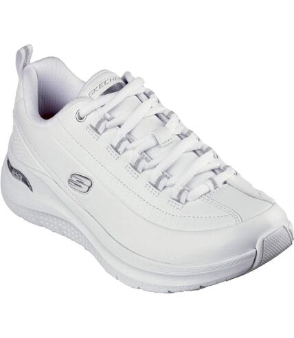 Skechers Womens/Ladies Arch Fit 2.0 - Star Bound Leather Sneakers (White/Silver) - UTFS10582