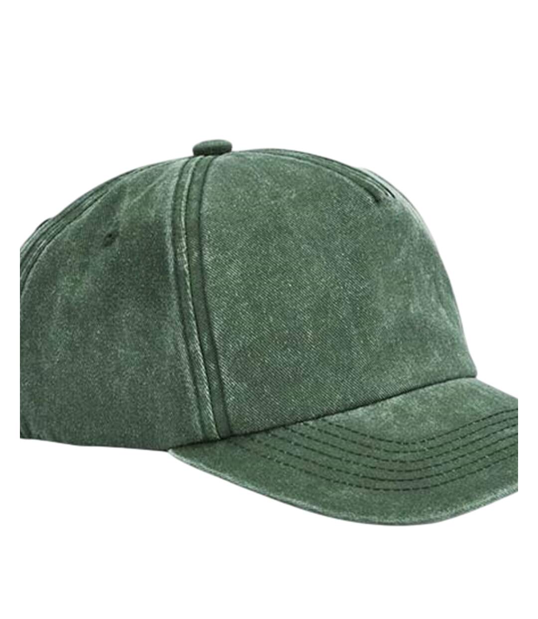 Casquette De Baseball Relaxed Vert Bouteille Beechfield-2