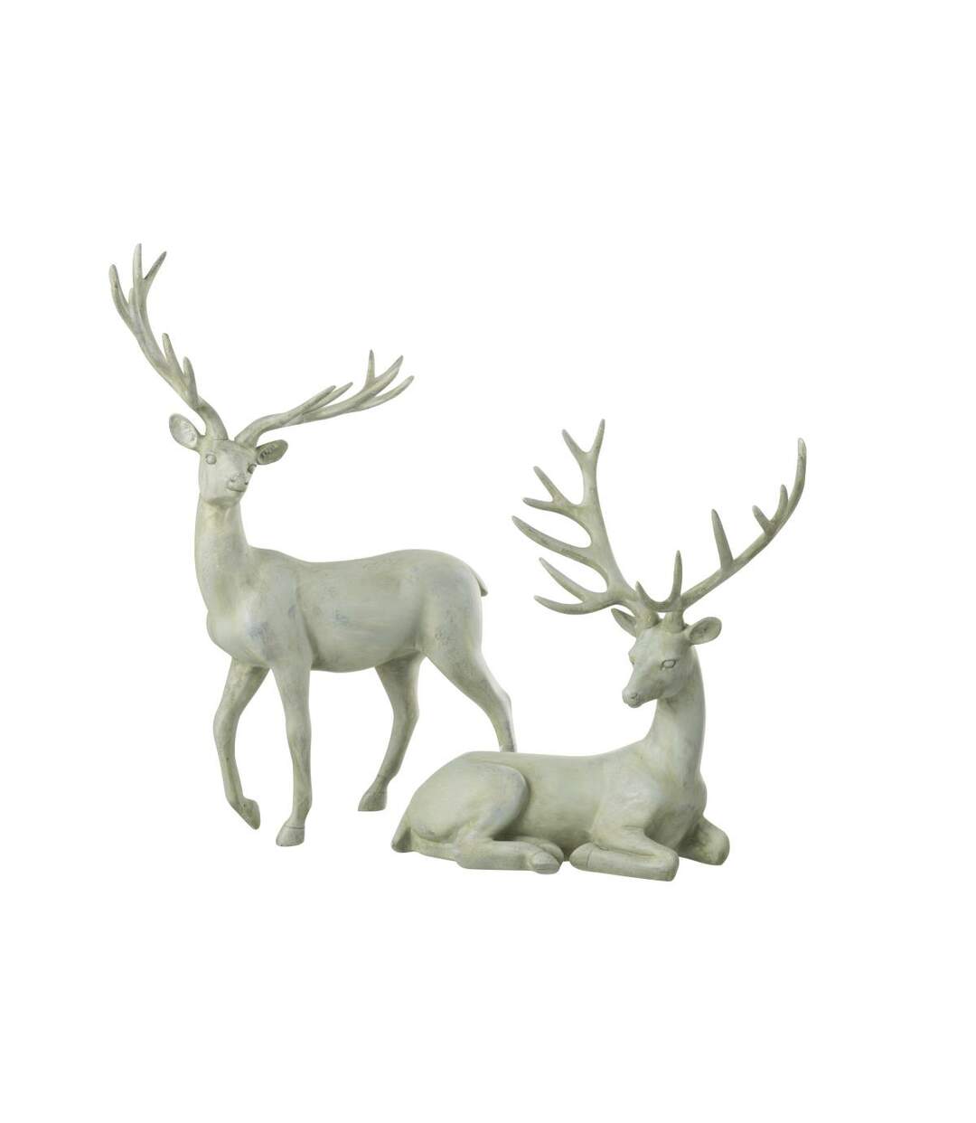 Statuette Cerf Déco Promenade 40cm Bleu Gris-2