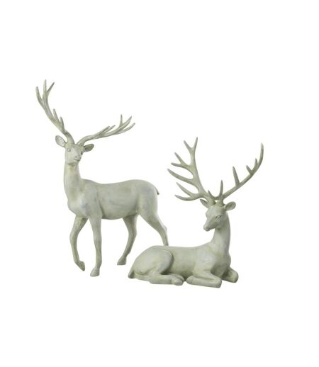 Statuette Cerf Déco Promenade 40cm Bleu Gris