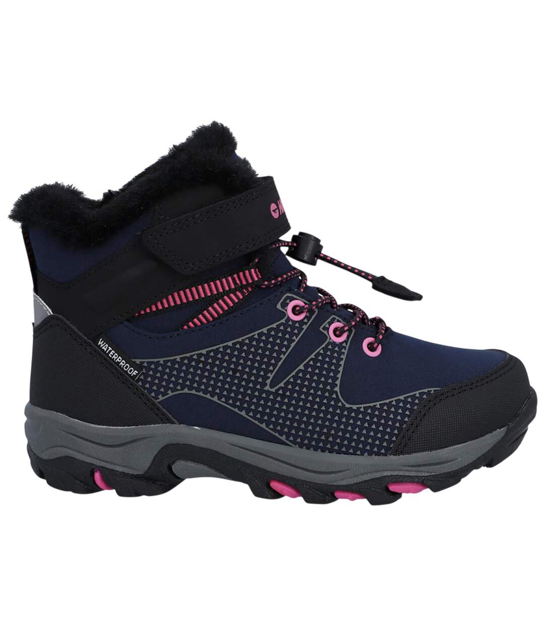 Chaussures Montantes De Marche Jackdaw Enfant Bleu Marine Gris Foncé Magenta Hi-Tec-1