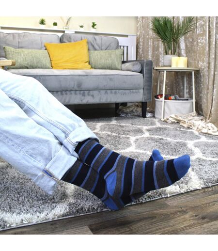 Sock Snob - 12 Paires Homme Chaussettes Bambou Sans Elastique Rayures