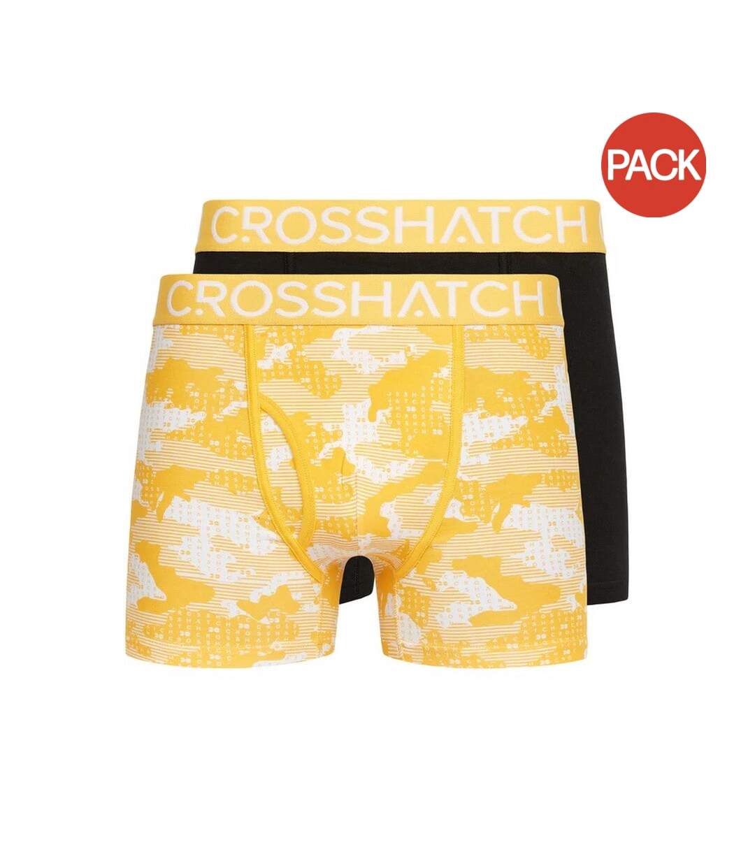 Pack of 2  Mens kamzon boxer shorts  yellow Crosshatch