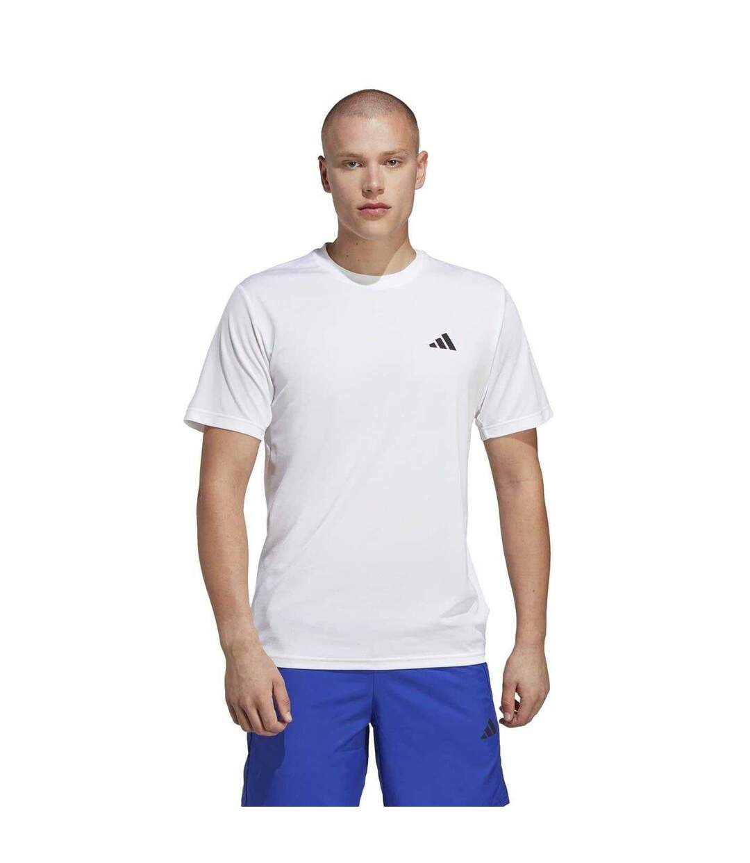 T-shirt Entraînement Essentials Homme Blanc Noir Adidas-4