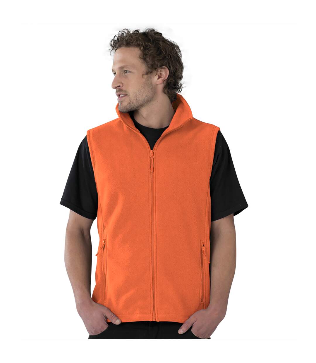 L gilet polaire sans manches homme orange Russel-2