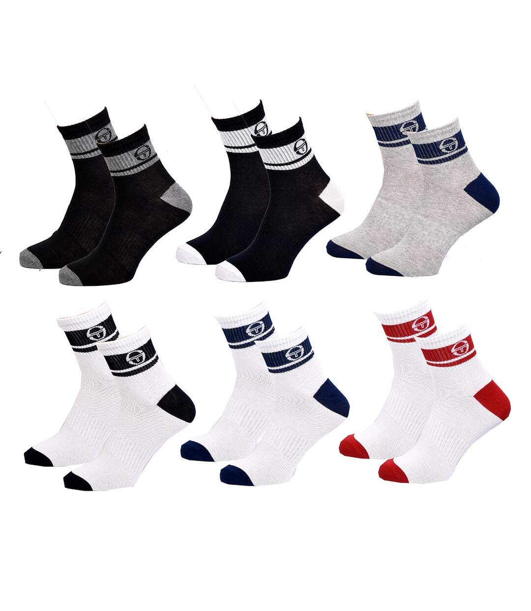 Chaussettes homme Sergio Tacchini Socquettes QUARTER Pack de 6 paires QUARTER TACCHINI Logo-1