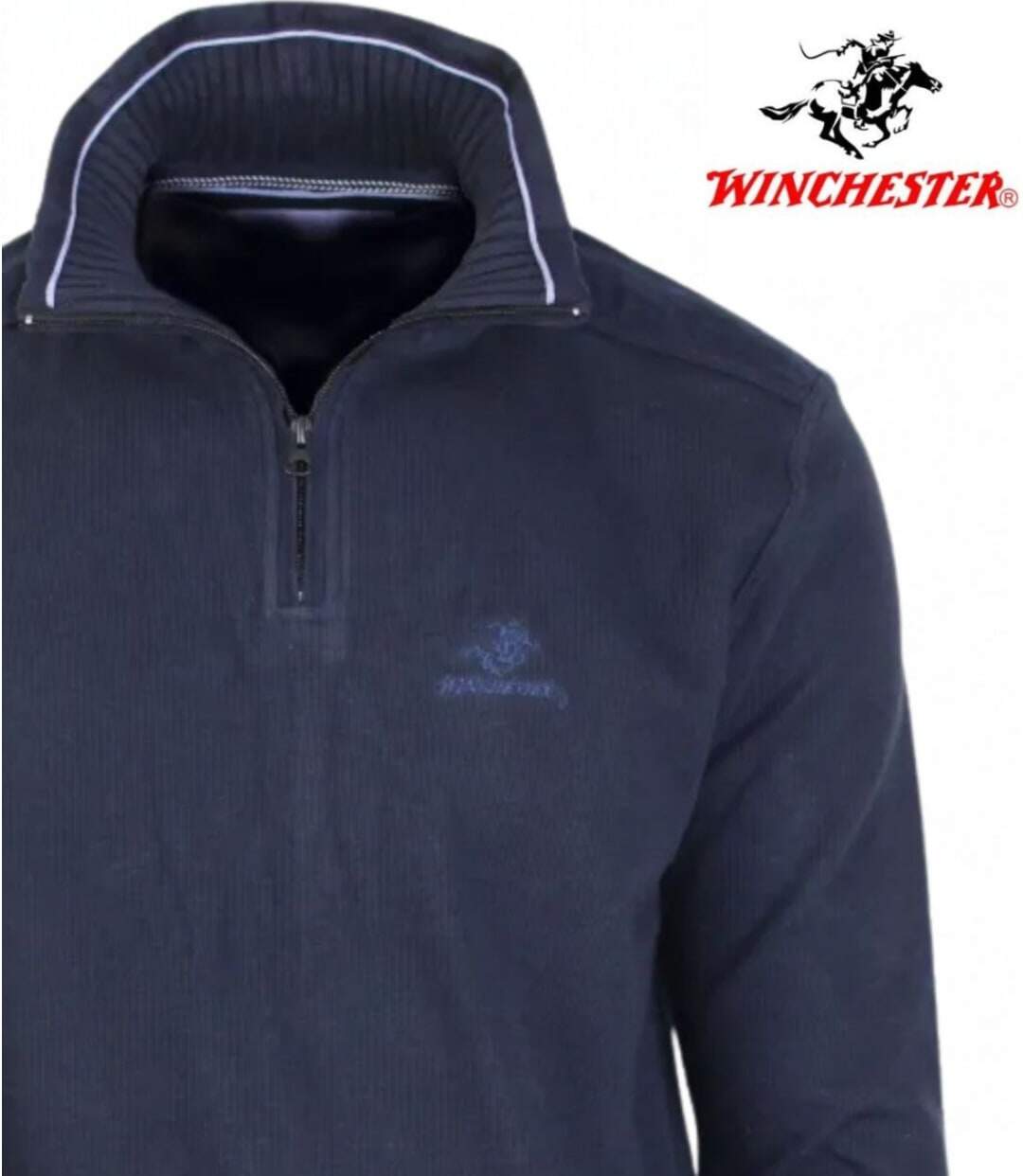 WINCHESTER POCO1 — Sweat col montant zippé bleu marine : confort et élégance-4