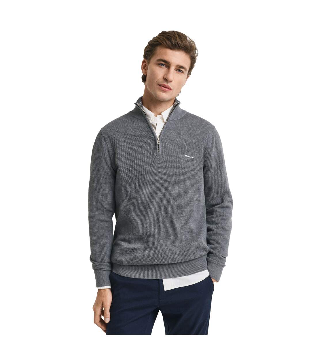 Sweat Homme Gris Chiné Gant-1