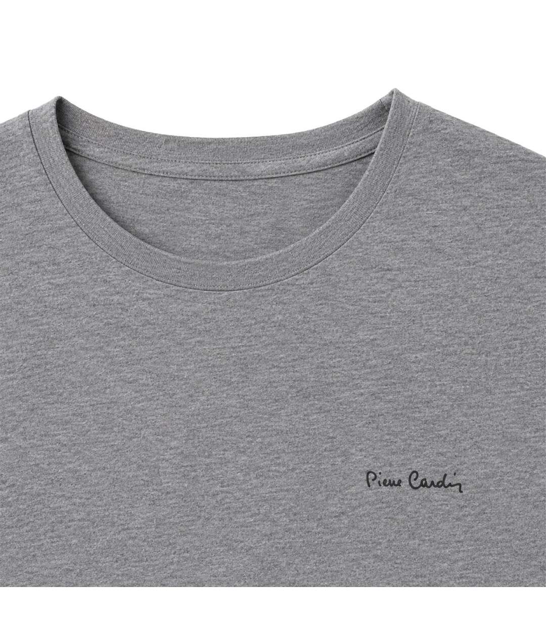 T-shirt homme en col rond avec broderie signature sur la poitrine Pierre Cardin-2