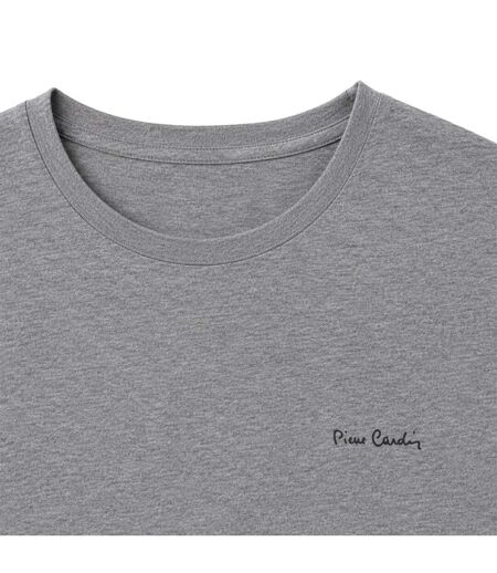 T-shirt homme en col rond avec broderie signature sur la poitrine Pierre Cardin