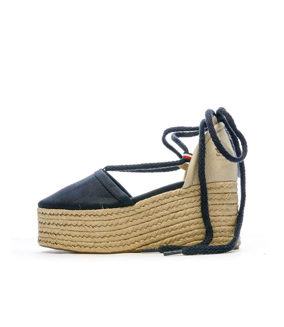 Chaussures compensées marine femme tommy hilfiger linen-1