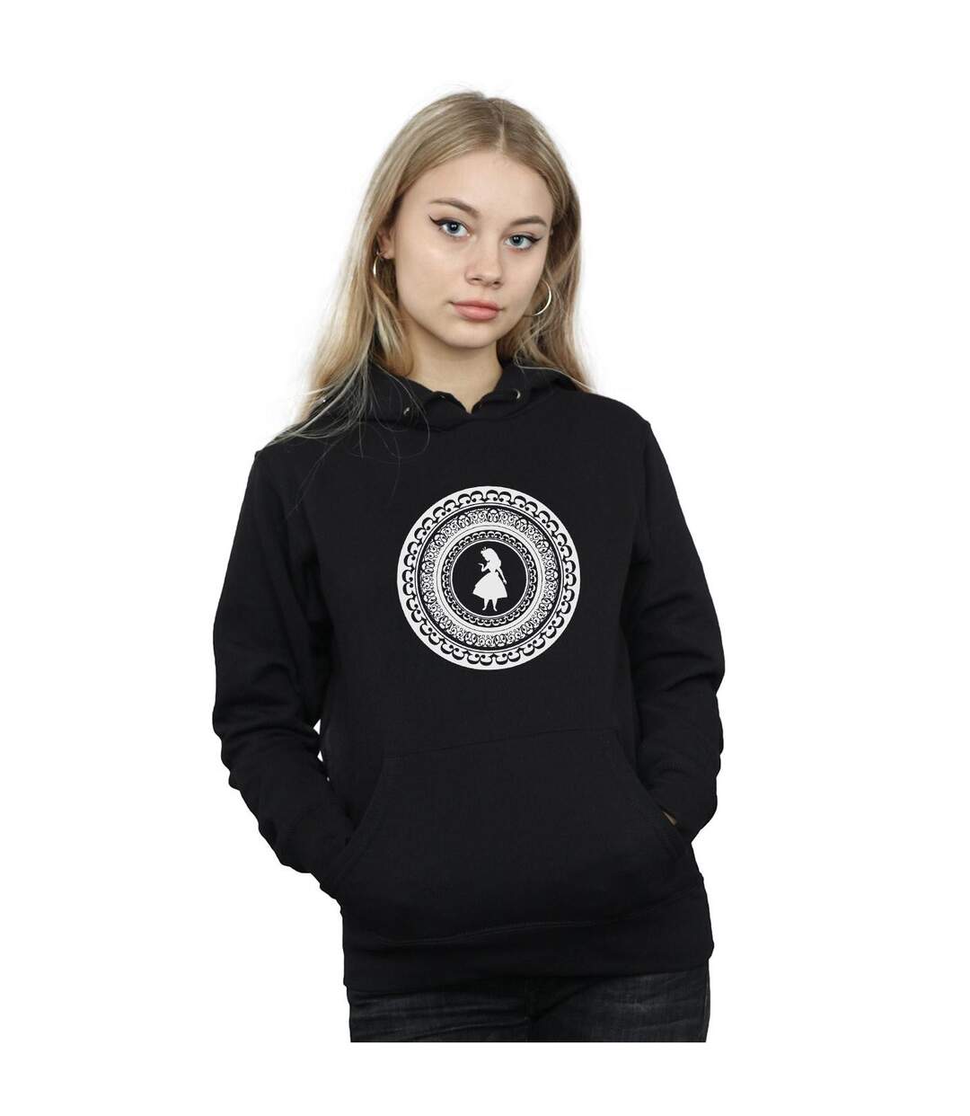 Disney - Sweat à capuche ALICE IN WONDERLAND CIRCLE - Femme (Noir) - UTBI2292-2
