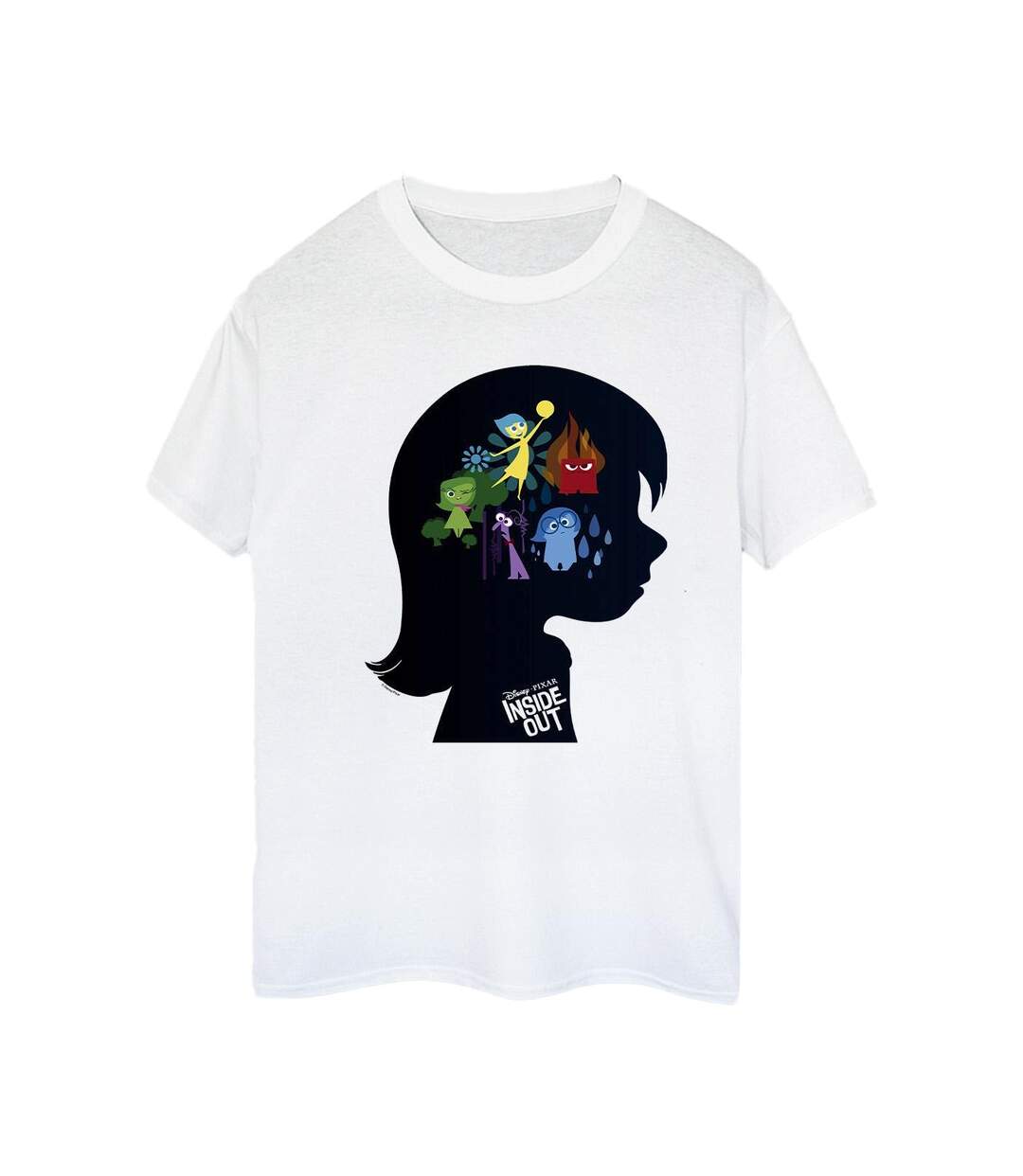 Disney Femme/Les femmes - T-shirt boyfriend en coton avec silhouette Inside Out (Blanc) - UTBI48872-1