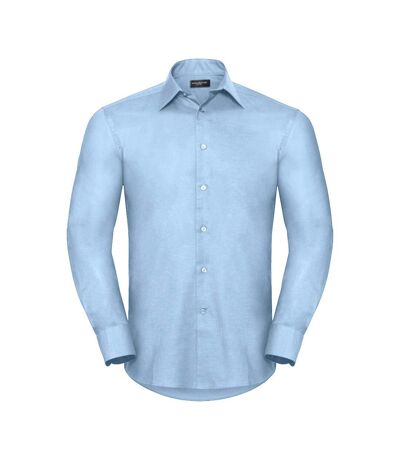 Collection mens long sleeve easy care tailored oxford shirt oxford blue Russell