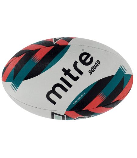 Mitre - Ballon de rugby SQUAD (Blanc / Rouge / Bleu) (Taille 5) - UTCS272