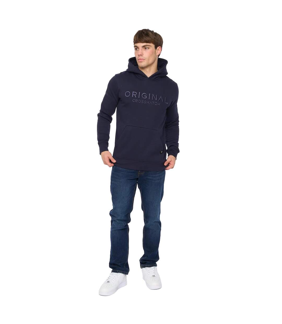 Sweat À Capuche Haromere Homme Bleu Marine Crosshatch-4