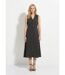 Robe-chemisier longue à pois sans manches-1