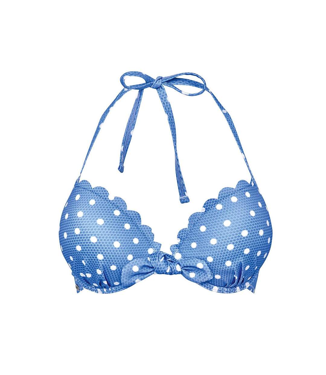 Haut de maillot push-up bleu Coquillage-1