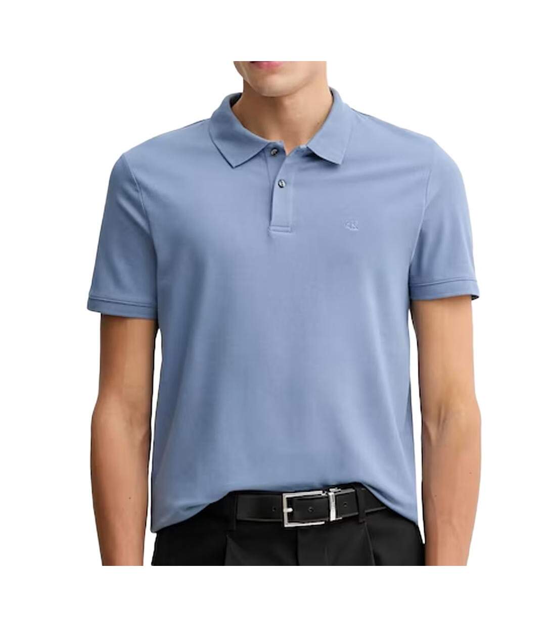 Polo bleu homme calvin klein jeans refined-1