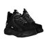 Womens/ladies Cld Chai Chunky Vegan Leather Trainers Black Buffalo-4