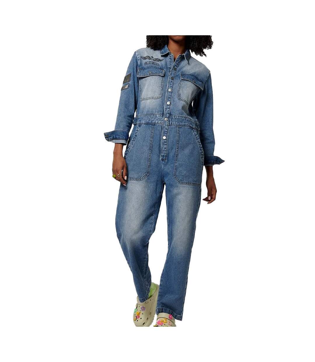 Combinaison en jean bleu femme kaporal suit-1