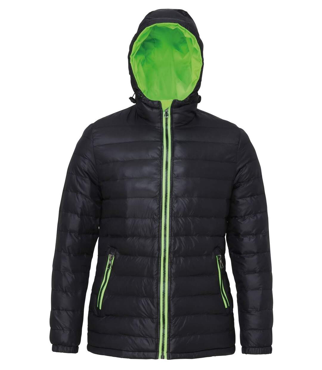 Doudoune matelassée manches longues pour femme - TS16F - noir et lime