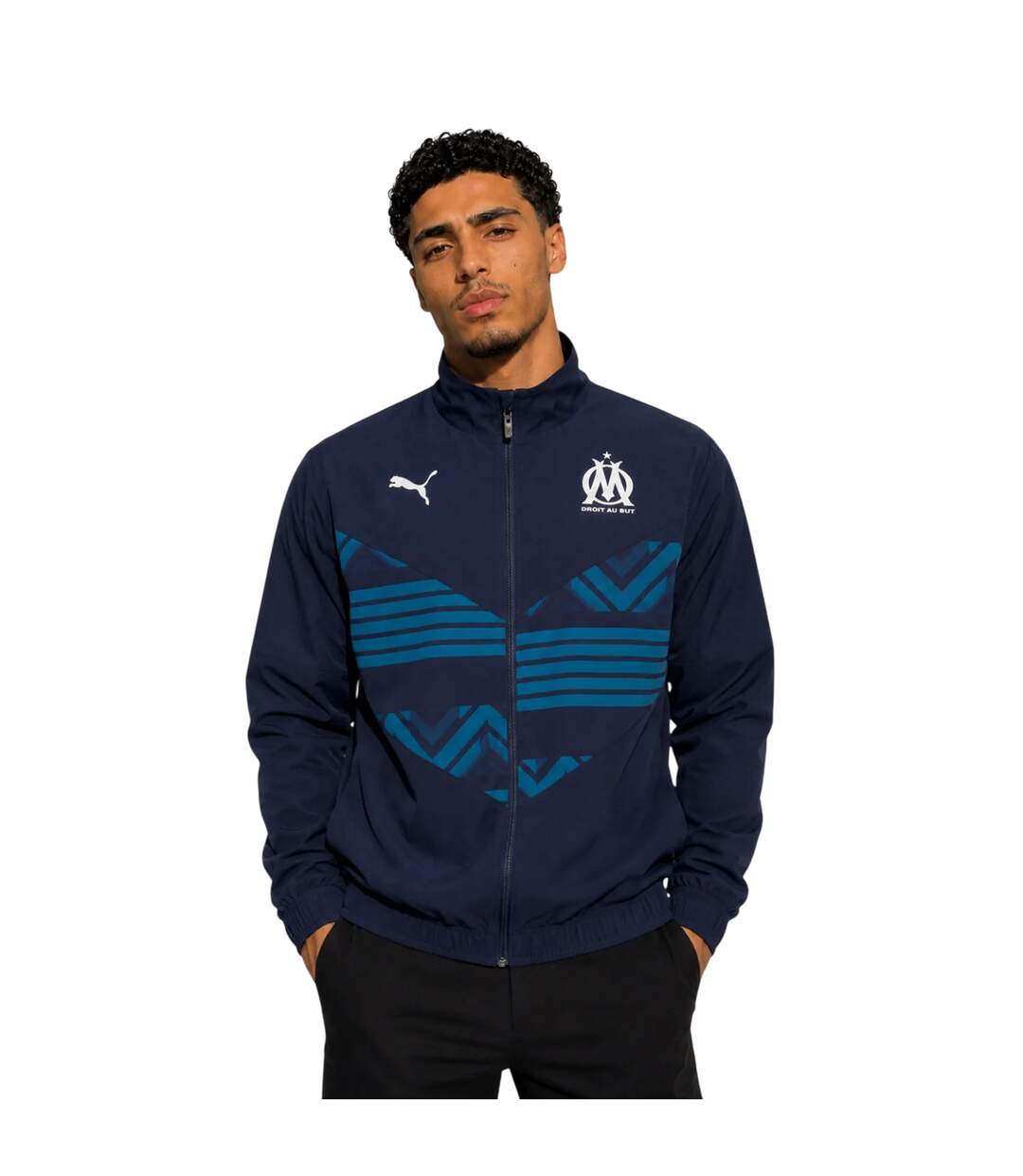 Mens Prematch Olympique De Marseille Fc Jacket Navy Puma-1