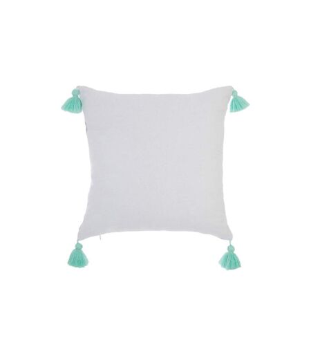 Coussin Déco 4 Pompons 40x40cm Gris
