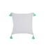 Coussin Déco 4 Pompons 40x40cm Gris-4