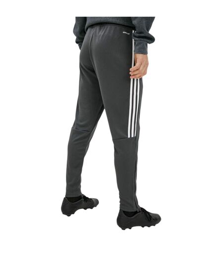 Mens Sereno Aeroready 3 Stripes Slim Tapered Tracksuit Bottoms Grey Adidas