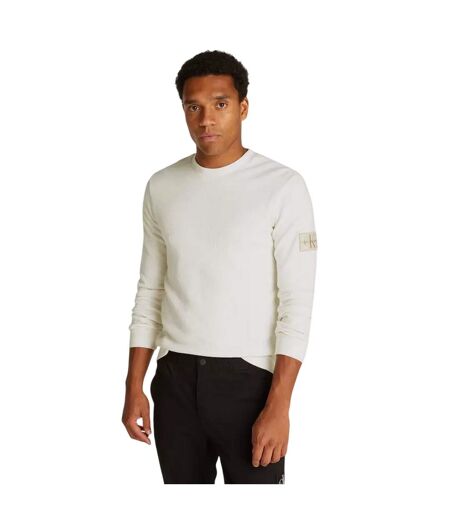 Haut Manches Longues Homme Blanc Cassé Calvin Klein