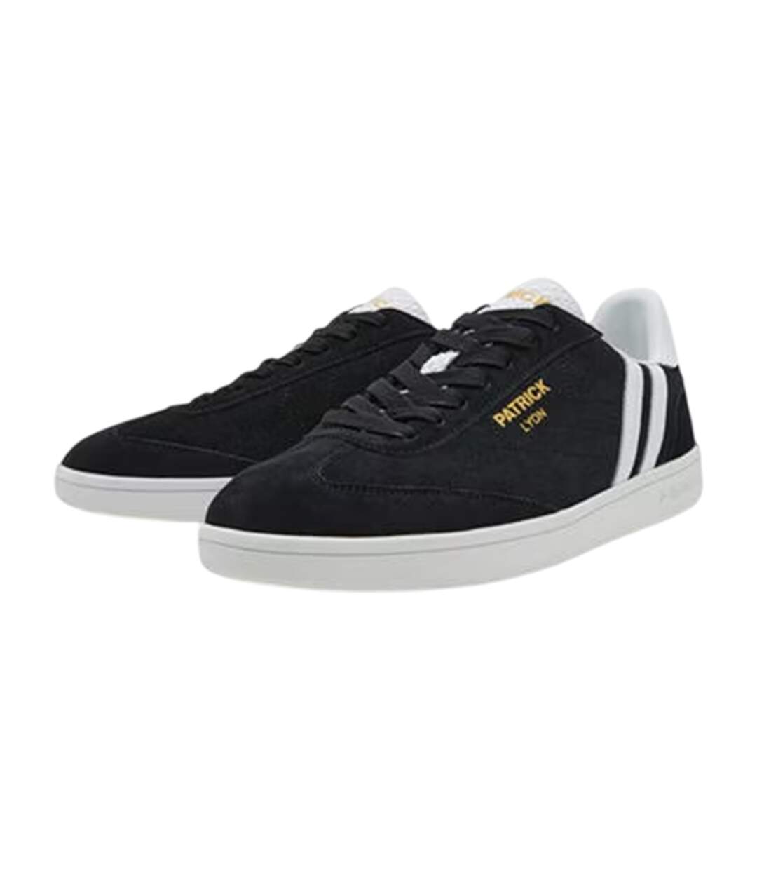 Mens Lyon Leather Cupsole Trainers Black White Patrick-4