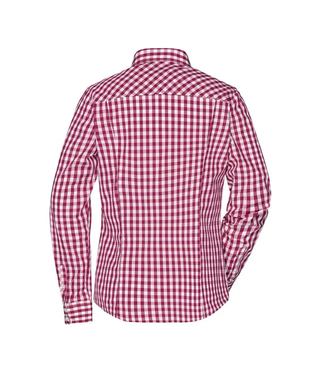 Blouse Motif/style À Carreaux Femme Bordeaux Blanc James And Nicholson-2