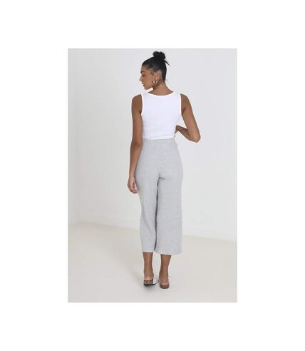 Womens/ladies meghan belted rib trousers grey marl Brave Soul