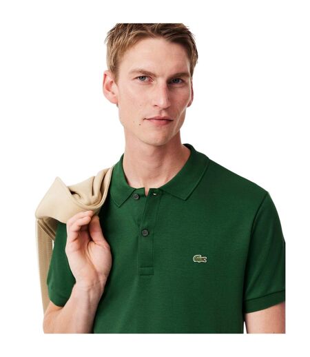 Mens Pima Cotton Regular Polo Shirt Green Lacoste